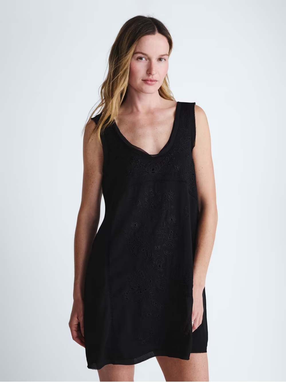 Embroidered mini dress